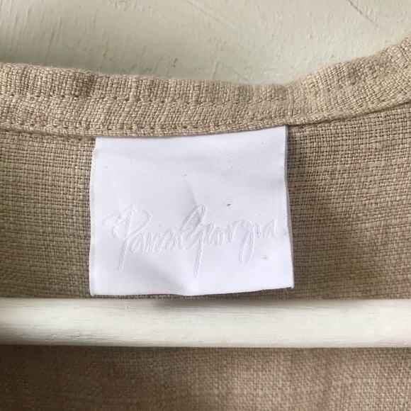 Paris Georgia Beige Linen Larry Dress Size Small - Picture 6 of 11